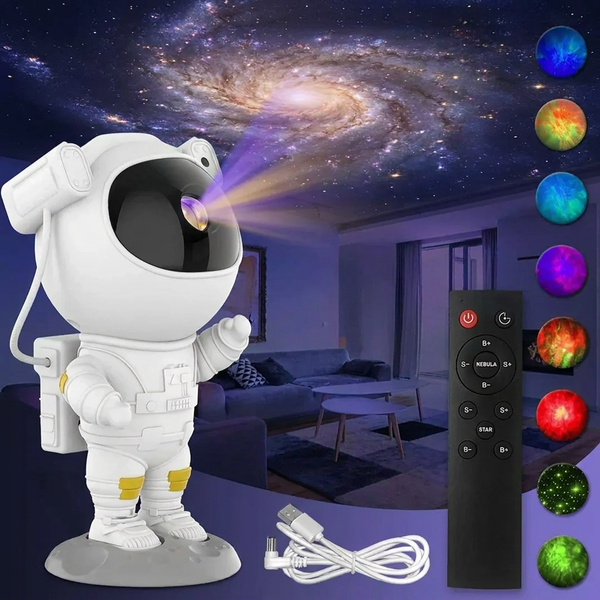 Nocturne Astronaut Galaxy Projector Night Light with 8 Colors LED Nebula Effects