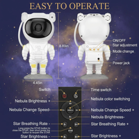 Nocturne Astronaut Galaxy Projector Night Light with 8 Colors LED Nebula Effects