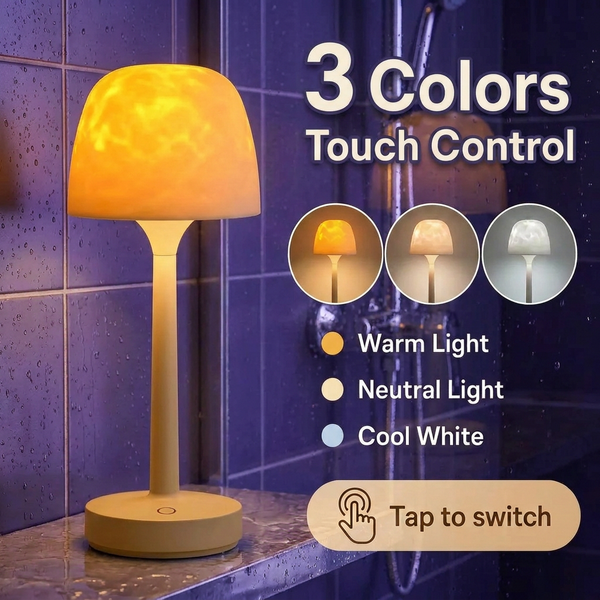Nocturne Waterproof Bathroom Shower Lamp with Color Ocean Wave Projector