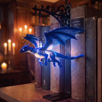 Magical Flying Dragon Bookshelf Lamp Warm Dragon Hanging Night Light Fantasy Reading Nook Decor for Fantasy Lovers Book Readers