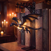 Magical Flying Dragon Bookshelf Lamp Warm Dragon Hanging Night Light Fantasy Reading Nook Decor for Fantasy Lovers Book Readers
