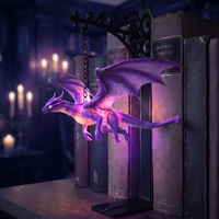 Magical Flying Dragon Bookshelf Lamp Warm Dragon Hanging Night Light Fantasy Reading Nook Decor for Fantasy Lovers Book Readers